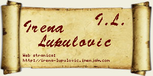 Irena Lupulović vizit kartica